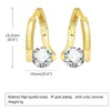 Hoop Earrings Vnox Glamour Gold Color For Women Bling CZ Stone Huggie Lady Party Birthday Gifts Jewelry