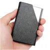 Business Card Files Wholesale Business Card Holders Stainless Steel And Pu Leather Credit Id Name Organize Case For Men Women-Black Dr Dh2Q3