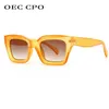 Солнцезащитные очки, крутые красочные квадратные солнцезащитные очки для женщин и мужчин, новый брендовый дизайн, винтажные солнцезащитные очки для женщин, уникальные очки с плоским верхом, оттенки UV400L2402