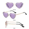 Lunettes de soleil tendance accessoires fantaisie monture métal nuances lunettes de soleil coeur en forme de coeur années 90