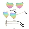 Lunettes de soleil Vintage avec monture en métal, accessoires fantaisie, lunettes de soleil en forme de cœur, nuances des années 90