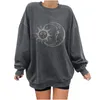 Women's Hoodies Moletom Vintage Graphic Printed T-shirt Kvinnor Överdimensionerad Autumn Long Sleeve Sweatshirts Ladies Casual Loose Fit Pullovers