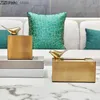 Tissue Boxes Napkins European Luxury Brass Color Tissue Box Creative Geometric Animal Seat Type Storage Tissue Canister Living Room Modern Home Decor Q240222