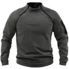 Vestes pour hommes hiver polaire pull couleur unie tactique veste extérieure col debout vêtements de sport manteaux coupe-vent mâle épais sweat-shirt