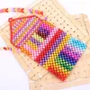 Evening Bags Colored Acrylic Beaded Woven Crossbody Bag Summer Ins Rainbow Jelly Beads Handcrafted Flip Phone Customized Product