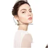 Dangle żyrandol moda naturalna aBalone Shell Earring For Women Europe America Proste złoto poszycie miedziane hak letni dhrti