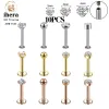 Anneaux 10pcs G23 Titanium Labret Piercing Lip Ring 16g F136 Fil interne Nez Stud Boucle d'oreille Tragus Helix Cartilage Piercing Bijoux