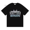 Designer Fashion Clothing Tees Tshirt Rhude Casino HD Castello T-Shirt Cotton Streetwear Tops Casual Sportswear Rock Hip Hop in vendita 268 81