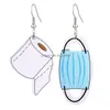 Dangle & Chandelier New Designer Fashion Pu Leather Earrings For Women Toilet Paper Mask Print Dangle Drop Creative Persona Dhgarden Dhtnk