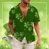 Mens T Shirts Fashion St Day 3D Digital Tryckt Single Breasted Short Sleeved Shirt Casual Dress Men