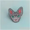 Pines, Broches Nueva llegada Aleación gris Dibujos animados Lynx Cat Broche Camisa Denim Collar Animal Pin Broches para mujeres Insignia Mochila Bolsa Sombrero DHZRE