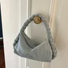 Женская джинсовая сумка для пельменей, дизайнерская сумка-хобо с цепочкой, мягкая сумка-мессенджер большой вместимости, модное облако через плечо, витая сумка-клатч под мышками, высокое качество