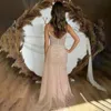 Elegancka mermid perłowa sukienka wieczorowa dla kobiet 2024 luksusowe perły spaghetti paski boczne rozcięcie długie formalne suknie na imprezę balową szatą de soiree