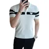 2024 männer Strickwaren Kurzarm Polo Shirt Beiläufige Dünne Revers Taste Strickjacke Atmungsaktive Sommer Polo-Shirt Mode Kleidung 4XL