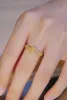 Rings LUOWEND 18K Yellow Gold Rings Real Natural Yellow Diamond Engagement Ring for Women Wedding Fashion Wheat Ear Design Jewelry