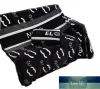 Top Designer Luxury black blanket white letter logo warm blanket flannel office blanket room decoration blanket with gift box 150x200cm Quatily