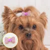 Vêtements de chien 20pcs arcs de cheveux pour animaux de compagnie couleur vive adorable anneau de toilettage mixte élastique pour le mariage