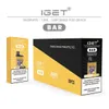 Original IGET Bar 3500 Puff jetable Vape Pen 12 ml pré-rempli Pod Mesh Coil 5% évaporateur Vape Pen Kit E Cigarette 34 saveurs en stock