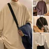 Männer T Shirts Herbst Rollkragen T-shirts Lange Ärmel Einfarbig Männlich Casual Tops Kleidung Mode T Männer Bodenbildung Shirt