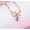 Simple Style Design Jewelry Luxury Women 0.1ct Vvs Real Diamond Solitaire Bridal Wedding Rose Gold Necklace