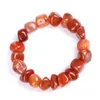 Beaded Natural Agate Stone Bracelets Bangles Fashion Men Beaded Strands Irregar Shape Gravel Women Colorf Beads Elastic Bracelet Jewe Dhl3P