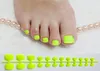 Ljusgrön akryl Fake Toe Nails Square Press On Nails For Girls Articficial Candy Macaron Color False Tånaglar för Girls3806191