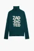 Zadig Voltaire Designer Fashion Hoodie Cotton Sweatshirt Women ZV knitted sweaters English Letter High Neck Loose 100 Wool Stand Collar Crew Neck Long Sleeve