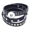 Braccialetti con ciondoli 18mm Fai da te Noosa Bracciale a scatto Charms Gioielli avvolgenti in pelle nera per le donne Bracciale punk con diamanti in cristallo con rivetto europeo Dhchj