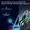 Hörlurar/headset Aula S501 Gaming Headset RGB Head Beam Cool Lighting Effect Microfone HD Calling Lightweight Design för PC -bärbara datorer