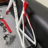 Röd och vit F All Carbon Road Frame T1000 UD Glossy skivbromsar Bottenfästet BSA Kolcykelramar