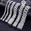 Bedelarmbanden 8 mm-25 mm Pass Diamond Tester 925 Sterling Zilver Volledige Vvs Moissanite Iced Out Cubaanse Link Enkelband Bangle Armband voor mannen vrouwen cadeau