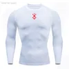 Magliette da uomo Camicia a compressione Uomo Rashgarda MMA Maniche lunghe Protezione solare Strato base T-shirt Allenamento fitness Top Sport Bodybuilding