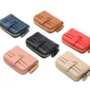 2023new Short Lady Lychee Grain Organ Card Bag Korean Version Large Capacity Multi-card Zipper Purse Solid Color Portable Wallet