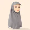 ملابس عرقية شرق أوسطي شرق شرق صلبة الحجاب الكريستال من الكتان الصلب القبعة المغطاة بالنساء المريح Abaya رمضان