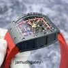 RM Watch Мужские наручные часы Муассанит Наручные часы Richardemille RM011 Lotus F1 Team Lotus Black Ntpt Carbon Fiber Автоматические механические мужские часы