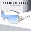 Sonnenbrille Damen Luxus Sonnenbrille Vintage Farbverlauf Y2K Stil Sonnenbrille Männer Randlose Pilotenbrille Uv400 Unisex Brille für Spicy GirlsL2402