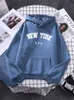 Sweats à capuche pour femmes Sweatshirts New York City USA Sweet-shirt de Pocket Street surdimension