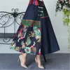 Jupes Faldas Mujer Moda 2024 été élégant Vintage imprimé a-ligne Indie Folk coton lin Harajuku mode ethnique femmes