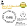 Bangles ORSA JEWELS Premium Quality 925 Sterling Silver Italian 6.5MM Figaro Link Chain Bracelet for Women Men Girls Boys 7" to 9" SB108