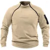 Vestes pour hommes hiver polaire pull couleur unie tactique veste extérieure col debout vêtements de sport manteaux coupe-vent mâle épais sweat-shirt