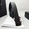 Cinture da uomo di design Cintura modello litchi Cintura di lusso in pelle nera per uomo Cintura con fibbia in oro di marca di moda Larghezza cintura 38mm -3