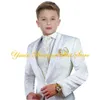 Costume Jacquard pour garçon, smoking de mariage, Blazer à un bouton, veste formelle, pantalon, cravate, ensemble 3 pièces, tenue pour enfants, robe de soirée