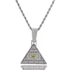 18k Gold Plated Pyramid Eye Pendant Halsband Personligt halsband Punk Retro Diamond Hip Hop Fashion Necklace Trendy