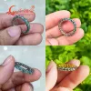 Ringen 0.1ct 3mm groene kleur ronde moissanite diamanten ring s925 zilveren Eternity Band sieraden Engagement Dames mannen