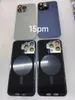 Metallrückseite Glas-Handygehäuse für iPhone 15 14 13 Plus Pro Max Batterie-Rückabdeckungsgehäuse mit Magnet