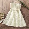 Robes de fille enfants princesse dentelle robe pour filles bal tutu robes sans manches adolescents vêtements été mariage lolita robes 6 8 10 12 ans