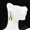 Orecchini pendenti Acquista 2 ricevi 1 gratis 40x11 mm Stupendo topazio fumé verde peridoto CZ Argento da donna