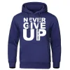 Herenhoodies Merk Oversize Sweatshirts Zacht los trainingspak Geef nooit op Print Herfst Winter Fleece Trui met capuchon