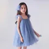 Vestidos da menina vestido para menina 3-8 anos verão suspender lantejoulas novo aniversário vestido de princesa babados elegante crianças férias vestidos casuais