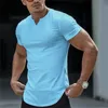 Homens camisetas verão versátil manga curta v pescoço camisa casual top grande homens altos grandes para